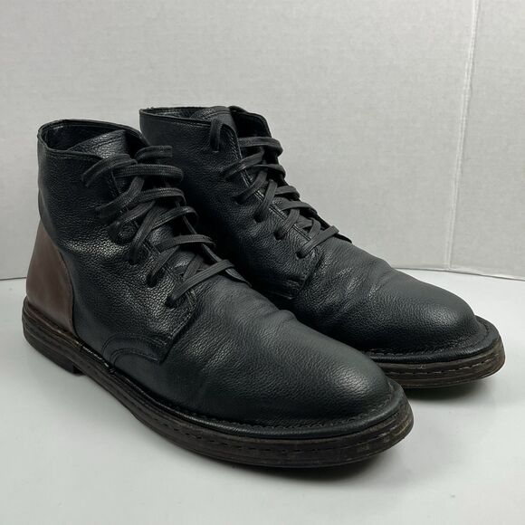 John Varvatos Collection Venice Lace Up Black Brown Leather Boots Mens Size 10 main image 6